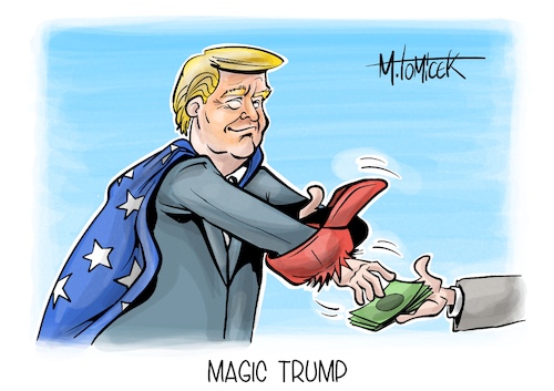 Cartoon: Magic Trump (medium) by Mirco Tomicek tagged donald,trump,ziviverfahren,kaution,geld,dollar,millionen,usa,amerika,gericht,ex,präsident,präsidentschaftswahl,zahlung,karikatur,pressekarikatur,cartoon,mirco,tomicek,donald,trump,ziviverfahren,kaution,geld,dollar,millionen,usa,amerika,gericht,ex,präsident,präsidentschaftswahl,zahlung,karikatur,pressekarikatur,cartoon,mirco,tomicek