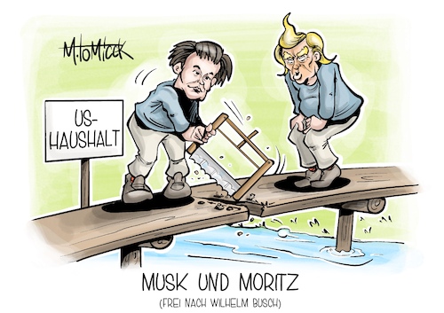 Cartoon: Musk und Moritz (medium) by Mirco Tomicek tagged donald,trump,elon,musk,us,haushalt,usa,amerika,shutdown,droht,finanzen,finanzierung,repräsentantenhaus,chaos,zukünftiger,präsident,max,und,moritz,karikatur,pressekarikatur,cartoon,mirco,tomicek,donald,trump,elon,musk,us,haushalt,usa,amerika,shutdown,droht,finanzen,finanzierung,repräsentantenhaus,chaos,zukünftiger,präsident,max,und,moritz,karikatur,pressekarikatur,cartoon,mirco,tomicek