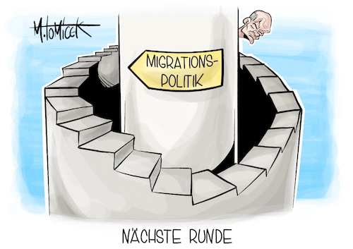 Cartoon: Nächste Runde (medium) by Mirco Tomicek tagged olaf,scholz,regierungserklärung,regierung,erklärung,eu,gipfel,europa,sondergipfel,migration,migrationspolitik,flucht,flüchtlinge,politik,ukraine,krieg,cartoon,karikatur,pressekarikatur,mirco,tomicek,olaf,scholz,regierungserklärung,regierung,erklärung,eu,gipfel,europa,sondergipfel,migration,migrationspolitik,flucht,flüchtlinge,politik,ukraine,krieg,cartoon,karikatur,pressekarikatur,mirco,tomicek