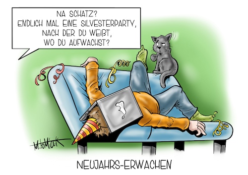 Cartoon: Neujahrs-Erwachen (medium) by Mirco Tomicek tagged silvester,silvesterparty,party,silvesterfeier,feier,silvesternacht,neujahr,neujahrs,erwachen,gute,vorsätze,digital,digitale,zoom,skype,chat,videokonferenz,video,zoomparty,skypeparty,videochat,konferenz,trinken,alkohol,zuhause,at,home,homeoffice,lockdown,shutdown,kontaktbeschränkungen,kontaktbeschränkung,beschränkung,kontakt,sofa,couch,2020,2021,jahreswende,wende,jahr,corona,covid19,maskenpflicht,virus,impfung,cartoon,karikatur,pressekarikatur,mirco,tomicek,silvester,silvesterparty,party,silvesterfeier,feier,silvesternacht,neujahr,neujahrs,erwachen,gute,vorsätze,digital,digitale,zoom,skype,chat,videokonferenz,video,zoomparty,skypeparty,videochat,konferenz,trinken,alkohol,zuhause,at,home,homeoffice,lockdown,shutdown,kontaktbeschränkungen,kontaktbeschränkung,beschränkung,kontakt,sofa,couch,2020,2021,jahreswende,wende,jahr,corona,covid19,maskenpflicht,virus,impfung,cartoon,karikatur,pressekarikatur,mirco,tomicek