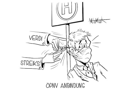 Cartoon: ÖPNV Anbindung (medium) by Mirco Tomicek tagged öpnv,öffentlicher,personen,nah,verkehr,bus,bahn,sbahn,verdi,steiks,streik,warnstreik,warn,protest,proteste,spaten,tarif,tarife,tarifverhandlung,vertrag,nahverkehr,ubahn,busse,beschäftigte,fahrer,pendler,dienst,geld,gehalt,gehälter,karikatur,cartoon,mirco,tomicek,öpnv,öffentlicher,personen,nah,verkehr,bus,bahn,sbahn,verdi,steiks,streik,warnstreik,warn,protest,proteste,spaten,tarif,tarife,tarifverhandlung,vertrag,nahverkehr,ubahn,busse,beschäftigte,fahrer,pendler,dienst,geld,gehalt,gehälter,karikatur,cartoon,mirco,tomicek