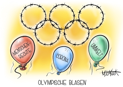 Cartoon: Olympische Blasen (medium) by Mirco Tomicek tagged eröffnung,eröffnungsfeier,olympia,olympischen,spiele,winterspiele,winter,china,peking,olympischergeist,sport,medaillen,medaille,corona,coronafälle,infektionen,menschenrechte,rechte,umwelt,schnee,cartoon,karikatur,pressekarikatur,mirco,tomicek,eröffnung,eröffnungsfeier,olympia,olympischen,spiele,winterspiele,winter,china,peking,olympischergeist,sport,medaillen,medaille,corona,coronafälle,infektionen,menschenrechte,rechte,umwelt,schnee,cartoon,karikatur,pressekarikatur,mirco,tomicek