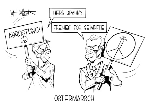 Cartoon: Ostermarsch (medium) by Mirco Tomicek tagged gesundheitsminister,jens,spahn,freiheit,freiheiten,geimpfte,impfte,impfungen,impfstoff,vorzüge,lockdown,shutdown,corona,covid19,pandemie,ostern,ostermarsch,marsch,osterfeiertage,feiertage,maßnahmen,verschärfungen,cartoon,karikatur,pressekarikatur,mirco,tomicek,gesundheitsminister,jens,spahn,freiheit,freiheiten,geimpfte,impfte,impfungen,impfstoff,vorzüge,lockdown,shutdown,corona,covid19,pandemie,ostern,ostermarsch,marsch,osterfeiertage,feiertage,maßnahmen,verschärfungen,cartoon,karikatur,pressekarikatur,mirco,tomicek