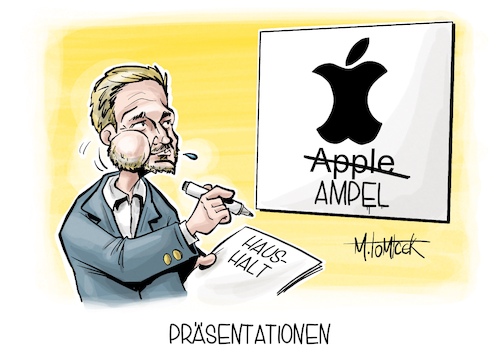 Cartoon: Präsentationen (medium) by Mirco Tomicek tagged haushaltswoche,haushalt,bundeshaushalt,christian,lindner,finanzen,2025,ampel,ampelkoalition,regierung,apple,iphone,watch,ki,cartoon,karikatur,pressekarikatur,mirco,tomicek,haushaltswoche,haushalt,bundeshaushalt,christian,lindner,finanzen,2025,ampel,ampelkoalition,regierung,apple,iphone,watch,ki,cartoon,karikatur,pressekarikatur,mirco,tomicek