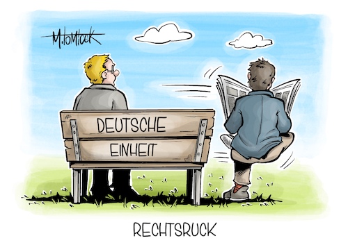 Cartoon: Rechtsruck (medium) by Mirco Tomicek tagged tag,der,deutschen,einheit,feiertag,deutschland,rechtsruck,rechte,afd,partei,wahlen,wahl,landtagswahlen,umfrage,umfragewerte,cartoon,karikatur,pressekarikatur,mirco,tomicek,tag,der,deutschen,einheit,feiertag,deutschland,rechtsruck,rechte,afd,partei,wahlen,wahl,landtagswahlen,umfrage,umfragewerte,cartoon,karikatur,pressekarikatur,mirco,tomicek