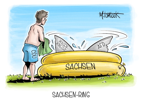 Cartoon: Sachsen-Ring (medium) by Mirco Tomicek tagged bündnis,sahra,wagenknecht,bsw,sachsen,wahl,wahlen,regierung,mitregieren,sachsenwahl,afd,cdu,umfrage,umfragewerte,gewählt,cartoon,karikatur,pressekarikatur,mirco,tomicek,bündnis,sahra,wagenknecht,bsw,sachsen,wahl,wahlen,regierung,mitregieren,sachsenwahl,afd,cdu,umfrage,umfragewerte,gewählt,cartoon,karikatur,pressekarikatur,mirco,tomicek