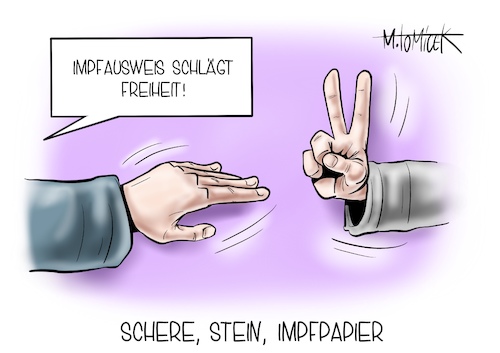 Schere Stein Impfpapier