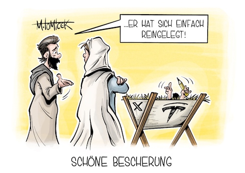 Cartoon: Schöne Bescherung (medium) by Mirco Tomicek tagged elon,musk,twitter,tesla,donald,trump,us,usa,präsidentschaft,präsident,wahlkampf,weihnachten,weihnachtszeit,krippe,christkind,heiligabend,bescherung,karikatur,pressekarikatur,cartoon,mirco,tomicek,elon,musk,twitter,tesla,donald,trump,us,usa,präsidentschaft,präsident,wahlkampf,weihnachten,weihnachtszeit,krippe,christkind,heiligabend,bescherung,karikatur,pressekarikatur,cartoon,mirco,tomicek