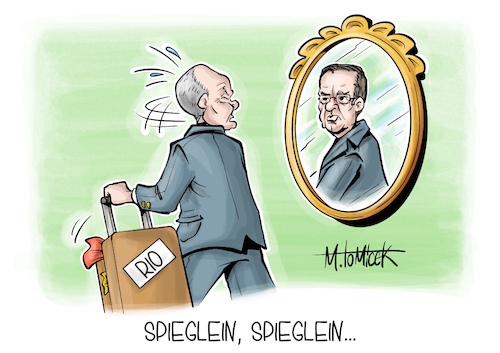 Cartoon: Spieglein Spieglein... (medium) by Mirco Tomicek tagged g20,gipfel,rio,olaf,scholz,boris,pistorius,kanzlerkandidat,kanzlerfrage,kanzleramt,kfrage,frage,kanzlerkandidatur,spd,neuwahl,neuwahlen,wahlen,karikatur,pressekarikatur,cartoon,mirco,tomicek,spieglein,g20,gipfel,rio,olaf,scholz,boris,pistorius,kanzlerkandidat,kanzlerfrage,kanzleramt,kfrage,frage,kanzlerkandidatur,spd,neuwahl,neuwahlen,wahlen,karikatur,pressekarikatur,cartoon,mirco,tomicek