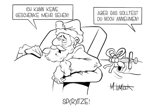 Cartoon: Spritze! (medium) by Mirco Tomicek tagged corona,covid19,impfstoff,impfstoffe,impfungen,impfung,impfstart,start,starten,impf,impfe,impfzentrum,impfzentren,medizin,spritze,virus,mutation,mutiert,weihnachten,weihnachtsmann,geschenk,geschenke,weihnachtsgeschenk,pfizer,biontech,antikörper,startschuss,termin,risiko,risikogruppe,gruppe,rentner,senioren,cartoon,karikatur,pressekarikatur,mirco,tomicek,corona,covid19,impfstoff,impfstoffe,impfungen,impfung,impfstart,start,starten,impf,impfe,impfzentrum,impfzentren,medizin,spritze,virus,mutation,mutiert,weihnachten,weihnachtsmann,geschenk,geschenke,weihnachtsgeschenk,pfizer,biontech,antikörper,startschuss,termin,risiko,risikogruppe,gruppe,rentner,senioren,cartoon,karikatur,pressekarikatur,mirco,tomicek