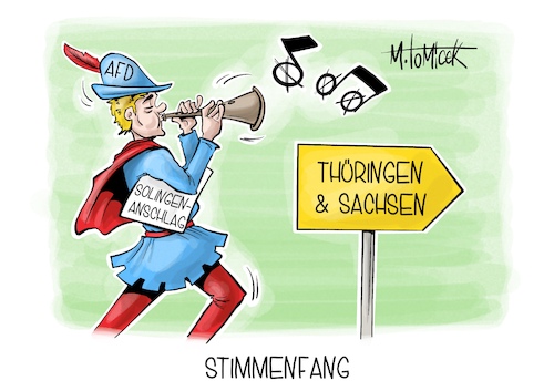 Cartoon: Stimmenfang (medium) by Mirco Tomicek tagged anschlag,solingen,attacke,messer,angriff,messerangriff,stadtfest,asyldebatte,asyl,debatte,waffen,abschiebung,afd,thüringen,sachsen,wahlen,cartoon,karikatur,pressekarikatur,mirco,tomicek,anschlag,solingen,attacke,messer,angriff,messerangriff,stadtfest,asyldebatte,asyl,debatte,waffen,abschiebung,afd,thüringen,sachsen,wahlen,cartoon,karikatur,pressekarikatur,mirco,tomicek