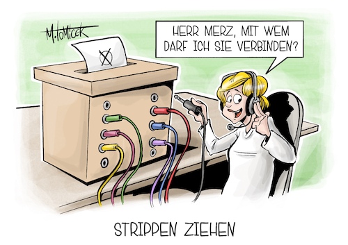 Cartoon: Strippen ziehen (medium) by Mirco Tomicek tagged bundestagswahl,prognose,hochrechnung,stimmen,auszählung,wahl,wahlstimmen,wähler,neuwahl,neuwahlen,wahllokal,friedrich,merz,cdu,csu,union,spd,bsw,linke,grüne,afd,koalition,koalitionsverhandlung,koalitionsverhandlungen,regierung,regierungsbildung,karikatur,pressekarikatur,cartoon,mirco,tomicek,bundestagswahl,prognose,hochrechnung,stimmen,auszählung,wahl,wahlstimmen,wähler,neuwahl,neuwahlen,wahllokal,friedrich,merz,cdu,csu,union,spd,bsw,linke,grüne,afd,koalition,koalitionsverhandlung,koalitionsverhandlungen,regierung,regierungsbildung,karikatur,pressekarikatur,cartoon,mirco,tomicek