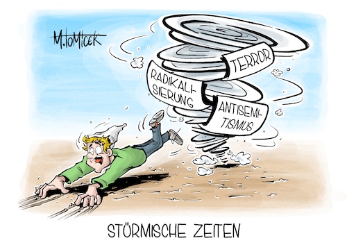 Cartoon: Stürmische Zeiten (medium) by Mirco Tomicek tagged hamas,israel,überfälle,jahrestag,terror,radikalisierung,antisemitismus,radikal,demos,demo,gaza,nahost,wetter,oktober,sturm,stürmisch,orkan,tornado,wind,cartoon,karikatur,pressekarikatur,mirco,tomicek,hamas,israel,überfälle,jahrestag,terror,radikalisierung,antisemitismus,radikal,demos,demo,gaza,nahost,wetter,oktober,sturm,stürmisch,orkan,tornado,wind,cartoon,karikatur,pressekarikatur,mirco,tomicek