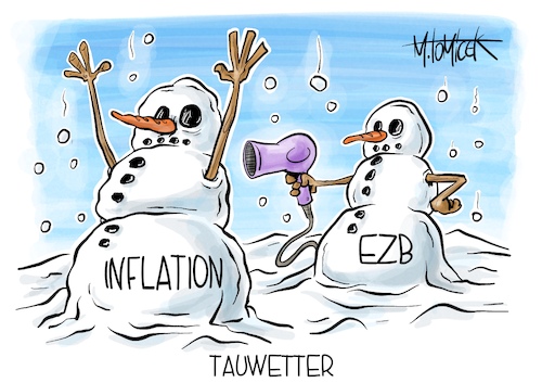 Cartoon: Tauwetter (medium) by Mirco Tomicek tagged europäische,zentralbank,ezb,zinserhöhung,zinsen,erhöhung,inflation,leitzins,europa,steigt,winter,schneemann,karikatur,pressekarikatur,cartoon,mirco,tomicek,europäische,zentralbank,ezb,zinserhöhung,zinsen,erhöhung,inflation,leitzins,europa,steigt,winter,schneemann,karikatur,pressekarikatur,cartoon,mirco,tomicek