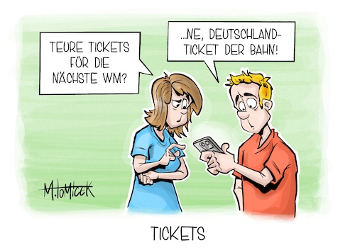 Cartoon: Tickets (medium) by Mirco Tomicek tagged verkehrsminister,verkehr,öpnv,dticket,deutschlandticket,deutschland,ticket,teurer,kosten,preise,preis,fußball,em,wm,cartoon,karikatur,pressekarikatur,mirco,tomicek,verkehrsminister,verkehr,öpnv,dticket,deutschlandticket,deutschland,ticket,teurer,kosten,preise,preis,fußball,em,wm,cartoon,karikatur,pressekarikatur,mirco,tomicek