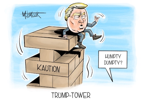 Cartoon: Trump-Tower (medium) by Mirco Tomicek tagged donald,trump,kaution,kautionsfrist,millionen,doller,frist,betrug,betrugsverfahren,trumptower,tower,gericht,strafe,usa,amerika,präsidentschaftswahl,präsidentschaftskandidat,ex,präsident,humpty,dumpty,karikatur,pressekarikatur,cartoon,mirco,tomicek,donald,trump,kaution,kautionsfrist,millionen,doller,frist,betrug,betrugsverfahren,trumptower,tower,gericht,strafe,usa,amerika,präsidentschaftswahl,präsidentschaftskandidat,ex,präsident,humpty,dumpty,karikatur,pressekarikatur,cartoon,mirco,tomicek