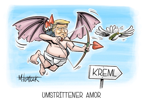 Cartoon: Umstrittener Amor (medium) by Mirco Tomicek tagged usa,us,präsident,amerika,donald,trump,telefoniert,wladimir,putin,russland,kreml,ukraine,frieden,friedensverhandlungen,friedensverhandlung,verhandlungen,krieg,friedenstaube,amor,valentinstag,karikatur,pressekarikatur,cartoon,mirco,tomicek,usa,us,präsident,amerika,donald,trump,telefoniert,wladimir,putin,russland,kreml,ukraine,frieden,friedensverhandlungen,friedensverhandlung,verhandlungen,krieg,friedenstaube,amor,valentinstag,karikatur,pressekarikatur,cartoon,mirco,tomicek