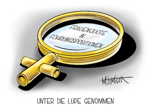 Cartoon: Unter die Lupe genommen (medium) by Mirco Tomicek tagged berlin,bundestag,lesung,frauenquote,frauen,quote,quoten,unternehmen,unternehmensvorstände,vorstände,vorstand,führungspositionen,führungsposition,position,führung,lupe,weiblich,cartoon,karikatur,pressekarikatur,mirco,tomicek,berlin,bundestag,lesung,frauenquote,frauen,quote,quoten,unternehmen,unternehmensvorstände,vorstände,vorstand,führungspositionen,führungsposition,position,führung,lupe,weiblich,cartoon,karikatur,pressekarikatur,mirco,tomicek