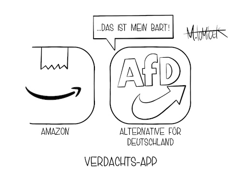 Cartoon: Verdachts-App (medium) by Mirco Tomicek tagged afd,alternative,für,deutschland,verdachtsfall,verdacht,fall,bundesamt,verfassungsschutz,verfassung,schutz,rechtsextremismus,rechtsextrem,rechts,politik,partei,amazon,app,icon,logo,klebeband,klebebandstreifen,hitler,bart,design,smartphone,digital,virtuell,cartoon,karikatur,pressekarikatur,mirco,tomicek,afd,alternative,für,deutschland,verdachtsfall,verdacht,fall,bundesamt,verfassungsschutz,verfassung,schutz,rechtsextremismus,rechtsextrem,rechts,politik,partei,amazon,app,icon,logo,klebeband,klebebandstreifen,hitler,bart,design,smartphone,digital,virtuell,cartoon,karikatur,pressekarikatur,mirco,tomicek