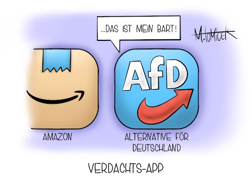 Cartoon: Verdachts-App (medium) by Mirco Tomicek tagged afd,alternative,für,deutschland,verdachtsfall,verdacht,fall,bundesamt,verfassungsschutz,verfassung,schutz,rechtsextremismus,rechtsextrem,rechts,politik,partei,amazon,app,icon,logo,klebeband,klebebandstreifen,hitler,bart,design,smartphone,digital,virtuell,cartoon,karikatur,pressekarikatur,mirco,tomicek,afd,alternative,für,deutschland,verdachtsfall,verdacht,fall,bundesamt,verfassungsschutz,verfassung,schutz,rechtsextremismus,rechtsextrem,rechts,politik,partei,amazon,app,icon,logo,klebeband,klebebandstreifen,hitler,bart,design,smartphone,digital,virtuell,cartoon,karikatur,pressekarikatur,mirco,tomicek