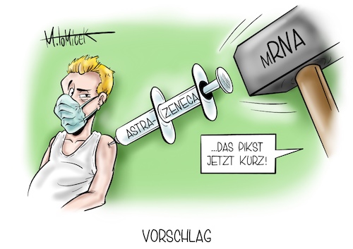 Cartoon: Vorschlag (medium) by Mirco Tomicek tagged astrazeneca,astra,zeneca,mrna,impfstoff,impfungen,impfung,impfmittel,impfstrategie,impfstart,geimpft,corona,covid19,pandemie,lockdown,shutdown,immunologe,virologe,cartoon,karikatur,pressekarikatur,mirco,tomicek,astrazeneca,astra,zeneca,mrna,impfstoff,impfungen,impfung,impfmittel,impfstrategie,impfstart,geimpft,corona,covid19,pandemie,lockdown,shutdown,immunologe,virologe,cartoon,karikatur,pressekarikatur,mirco,tomicek