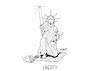 Cartoon: Liberty (small) by Mirco Tomicek tagged liberty,usa,us,america,amerika,donald,trump,police,polizei,gewalt,polizeigewalt,gorge,floyd,new,york,nyc,statue,freedom