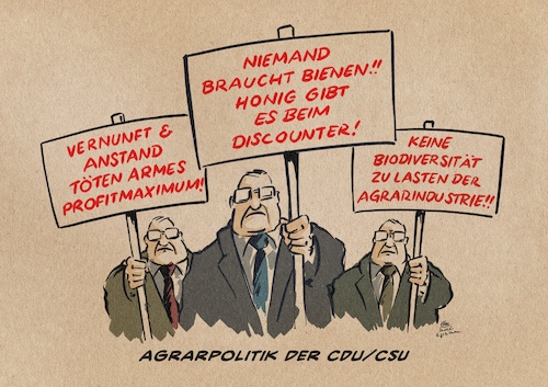 Cartoon: Schutz der Profitdiversität (medium) by Guido Kuehn tagged union,cdu,csu,bienenschutzgesetz,umweltschutz,agrarindustrie,bauern,union,cdu,csu,bienenschutzgesetz,umweltschutz,agrarindustrie,bauern