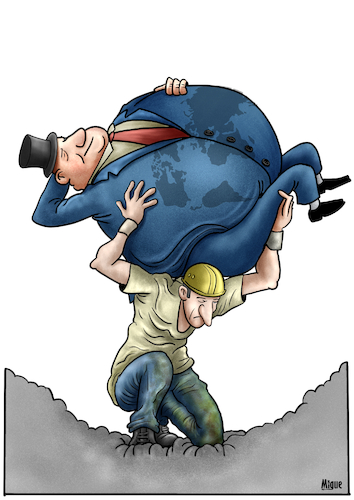 Cartoon: Atlas of inequalities (medium) by miguelmorales tagged inequalities,rich,poor,working,class,economy,inequalities,rich,poor,working,class,economy