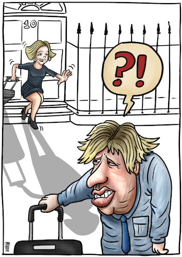 Liz Truss Resigns By Miguelmorales Politics Cartoon Toonpool 