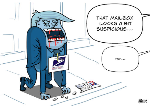 Vote by mail By miguelmorales | Politics Cartoon | TOONPOOL