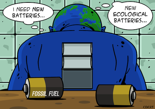 Cartoon: Ecological batteries (medium) by Enrico Bertuccioli tagged earth,planetearth,renewableenergy,exploitation,naturalresourcesexploitation,naturalresources,climatechange,globalwarming,climate,climatecrisis,humanbeings,animals,endangeredspecies,wildlife,ecosystem,economy,business,money,greed,ecology,awareness,politicalcartoon,editorialcartoon,pollution,fossilfuel,earth,planetearth,renewableenergy,exploitation,naturalresourcesexploitation,naturalresources,climatechange,globalwarming,climate,climatecrisis,humanbeings,animals,endangeredspecies,wildlife,ecosystem,economy,business,money,greed,ecology,awareness,politicalcartoon,editorialcartoon,pollution,fossilfuel