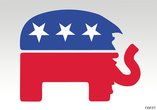 Cartoon: Grand Old Trumparty logo (medium) by Enrico Bertuccioli tagged trump,donaldtrump,gop,grandoldparty,republicans,republicanpartyprimaries,caucus,presidentialelections,rally,republicanprimaries,political,politicalcartoon,editorialcartoon,trump,donaldtrump,gop,grandoldparty,republicans,republicanpartyprimaries,caucus,presidentialelections,rally,republicanprimaries,political,politicalcartoon,editorialcartoon