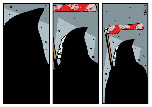 Cartoon: Grim Reaper in Gaza (medium) by Enrico Bertuccioli tagged gaza,gazastrip,death,humanbeings,victims,innocentvictims,civilians,gazacivilians,palestine,israel,hamas,terrorism,war,bloodshed,grimreaper,political,politicalcartoon,editorialcartoon,gaza,gazastrip,death,humanbeings,victims,innocentvictims,civilians,gazacivilians,palestine,israel,hamas,terrorism,war,bloodshed,grimreaper,political,politicalcartoon,editorialcartoon