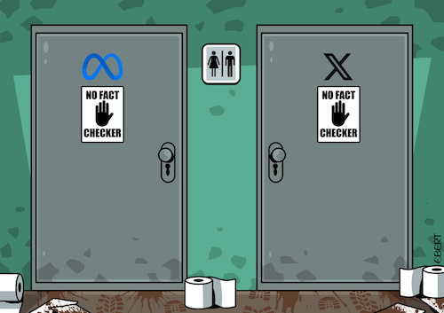 Cartoon: Toilet (medium) by Enrico Bertuccioli tagged meta,markzuckerberg,elonmusk,socialmedia,censorship,freespeech,fakenews,internet,money,business,monopoly,capitalism,neocapitalism,digitaldevices,data,bigdata,ai,technology,opportunism,leadership,trump,donaldtrump,control,artificialintelligence,aicontrol,power,political,politicalcartoon,editorialcartoon,meta,markzuckerberg,elonmusk,socialmedia,censorship,freespeech,fakenews,internet,money,business,monopoly,capitalism,neocapitalism,digitaldevices,data,bigdata,ai,technology,opportunism,leadership,trump,donaldtrump,control,artificialintelligence,aicontrol,power,political,politicalcartoon,editorialcartoon