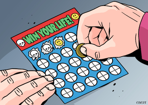 Cartoon: War scratch card (medium) by Enrico Bertuccioli tagged war,life,death,game,political,global,crisis,victims,society,humanbeings,target,killing,people,refugees,war,life,death,game,political,global,crisis,victims,society,humanbeings,target,killing,people,refugees