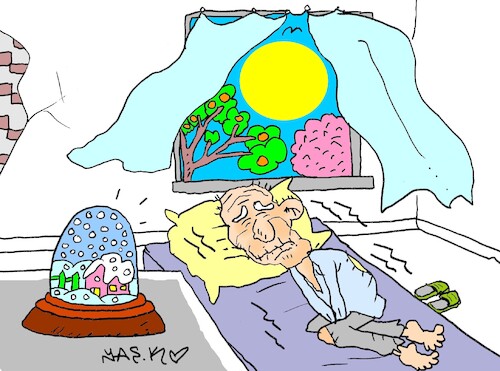 Cartoon: a warm dream (medium) by yasar kemal turan tagged warm,dream