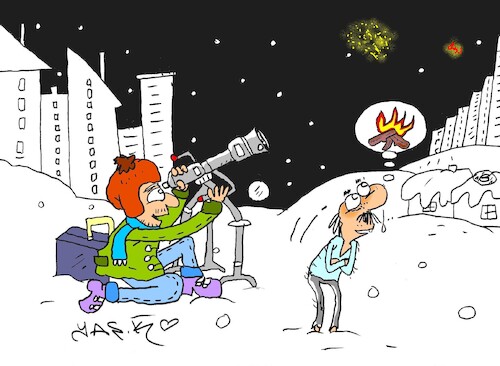 Cartoon: Andromeda Galaxy is hot (medium) by yasar kemal turan tagged andromeda,galaxy,is,hot