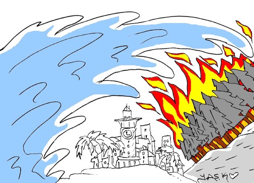 Cartoon: Izmir (medium) by yasar kemal turan tagged izmir