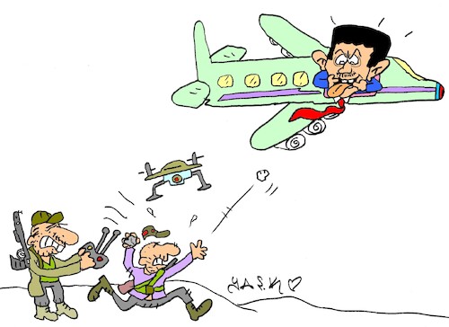 Cartoon: last plane (medium) by yasar kemal turan tagged last,plane