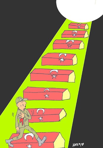 Cartoon: martyrs (medium) by yasar kemal turan tagged martyrs