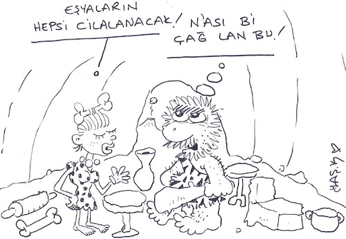 Cartoon: polished stone age (medium) by yasar kemal turan tagged polished,stone,age