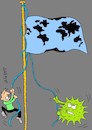 Cartoon: pull the flag (small) by yasar kemal turan tagged pull,the,flag