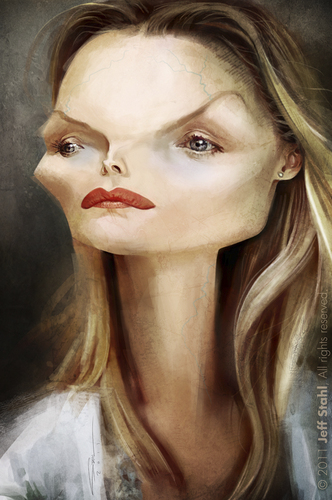 Cartoon: Michelle Pfeiffer (medium) by Jeff Stahl tagged cinema,pfeiffer,michelle,illustration,portrait,caricature,movies,actress,wacom,painting,digital,freelance,stahl,jeff