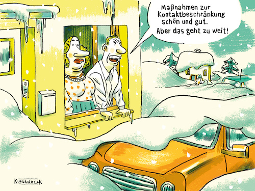 Cartoon: kontaktbeschränkende Maßnahmen (medium) by Thomas Kuhlenbeck tagged corona,schnee,schneekatastrophe,winter,maßnahme,kontaktbeschränkung,lockdown,unverständnis,corona,schnee,schneekatastrophe,winter,maßnahme,kontaktbeschränkung,lockdown,unverständnis