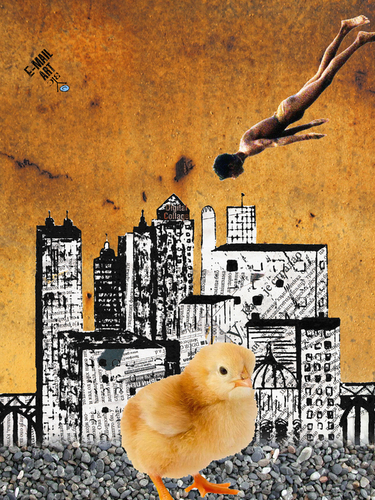 Cartoon: Urban Chick (medium) by Zoran Spasojevic tagged serbia,kragujevac,paske,zoran,spasojevic,chick,urban,urbanchick,graphics,collage,digital,emailart