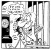 Cartoon: Pizza (small) by fieldtoonz tagged pizzapitch pizza jail cell bars phone
