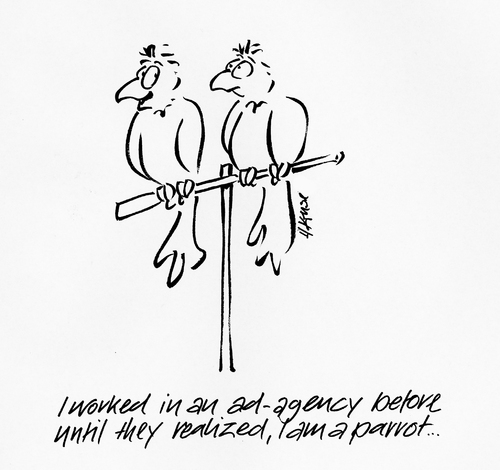 Ad Parrot By helmutk | Business Cartoon | TOONPOOL