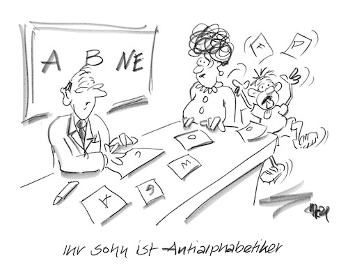 Cartoon: Antialphabetiker (medium) by helmutk tagged education