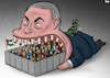 Cartoon: Fragile ceasefire (small) by Tjeerd Royaards tagged netanyahu,hamas,gaza,israel,palestine,ceasefire