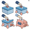 Cartoon: Modern Greek Democracy (small) by Tjeerd Royaards tagged greece eu europe austerity elections tsipras money euro debt vote